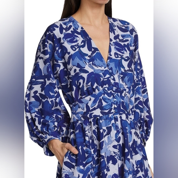 Lela Rose Tulip Crepe Floral Midi Dress - Picture 2 of 11